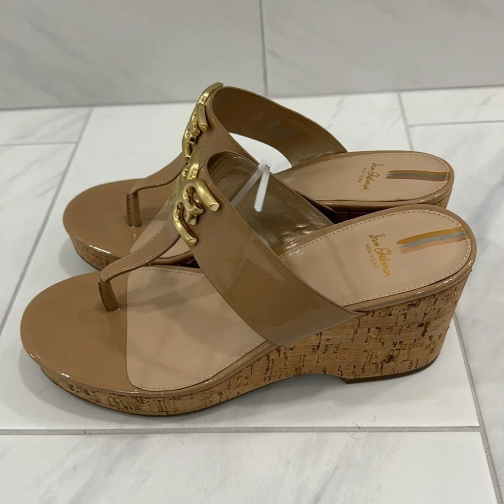 NEW! Sam Edelman Yardlie Emblem Platform Wedge Sandals - Size 10